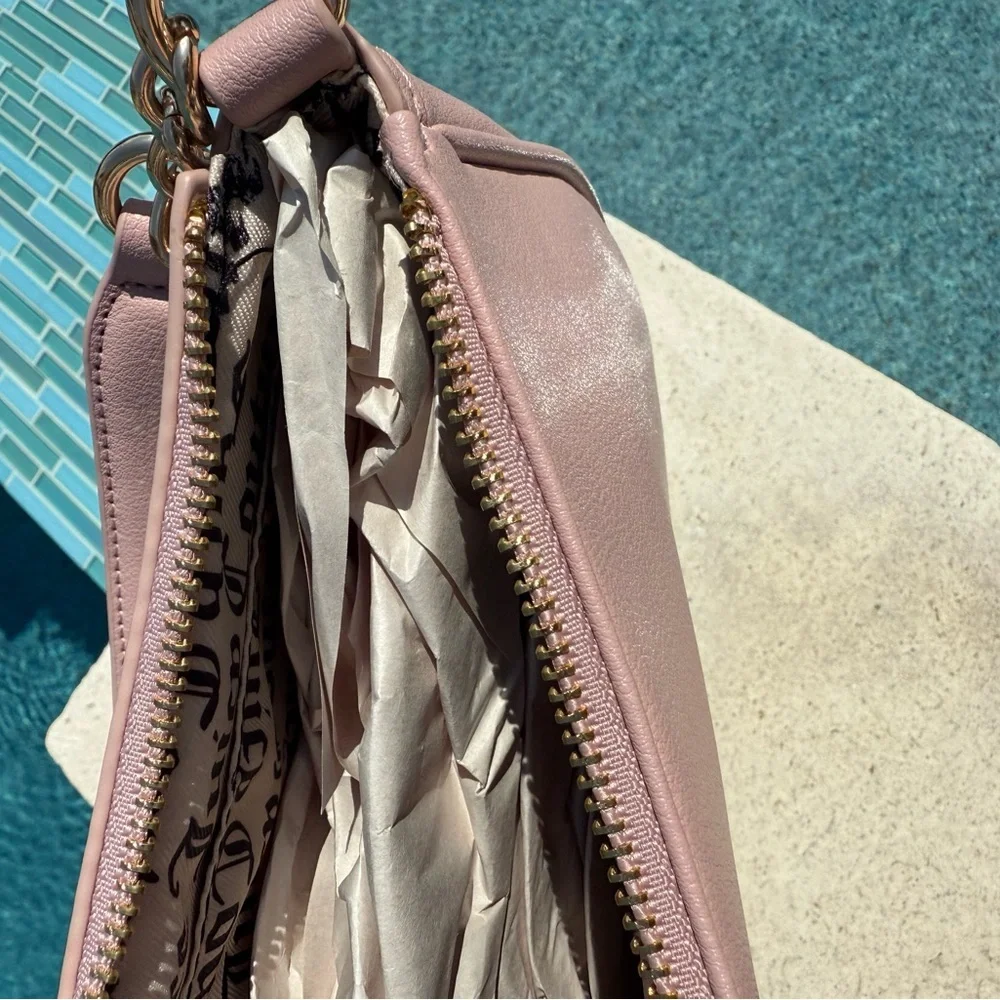 Juicy Couture Pink Shoulder Bag with Rhinestone Logo - Picture 3 of 7
